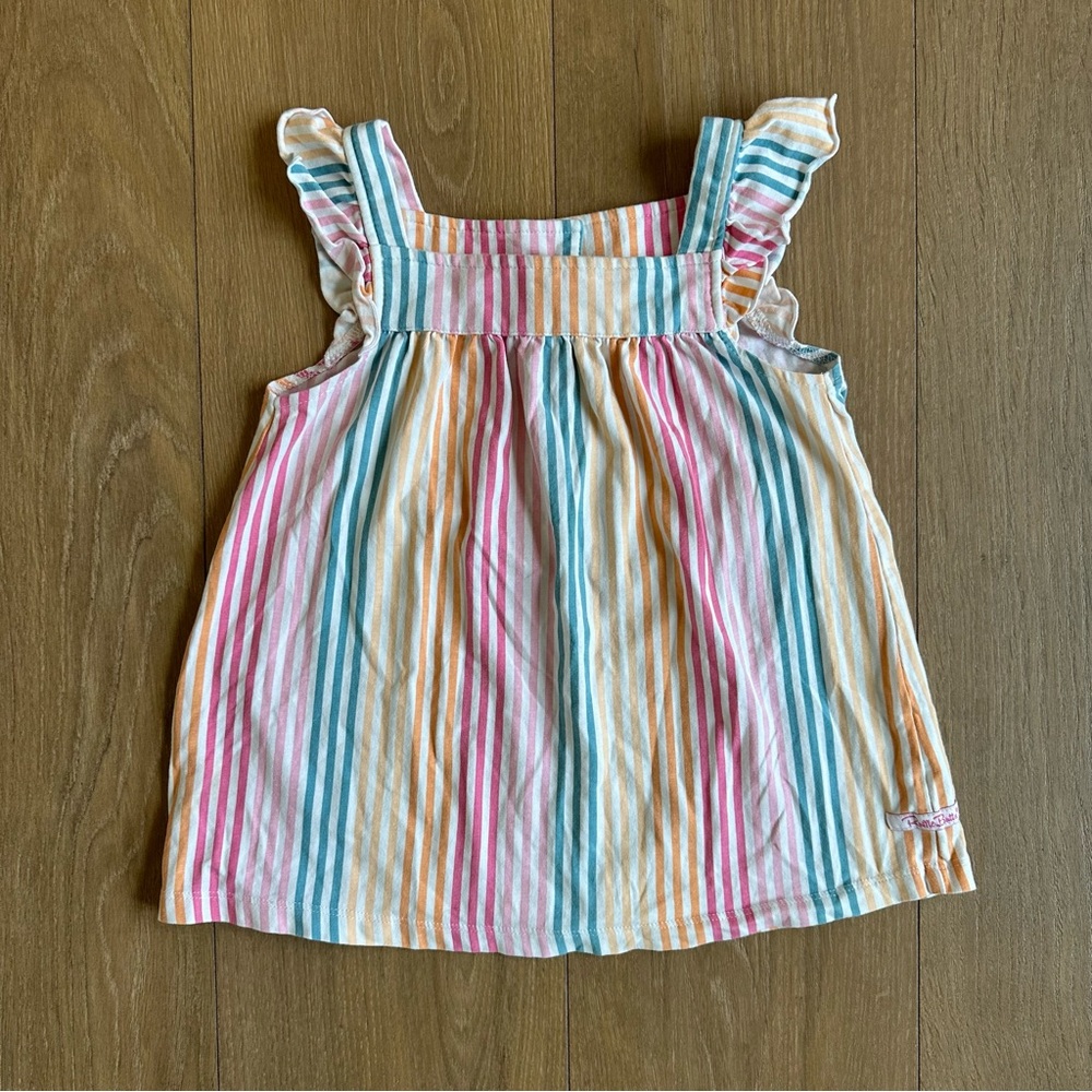 Ruffle Butts multi colored stripe tank top